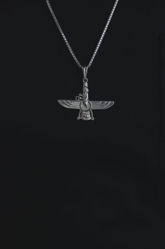Faravahar Anhänger 925 Sterling Silber - Neun - Siebzig