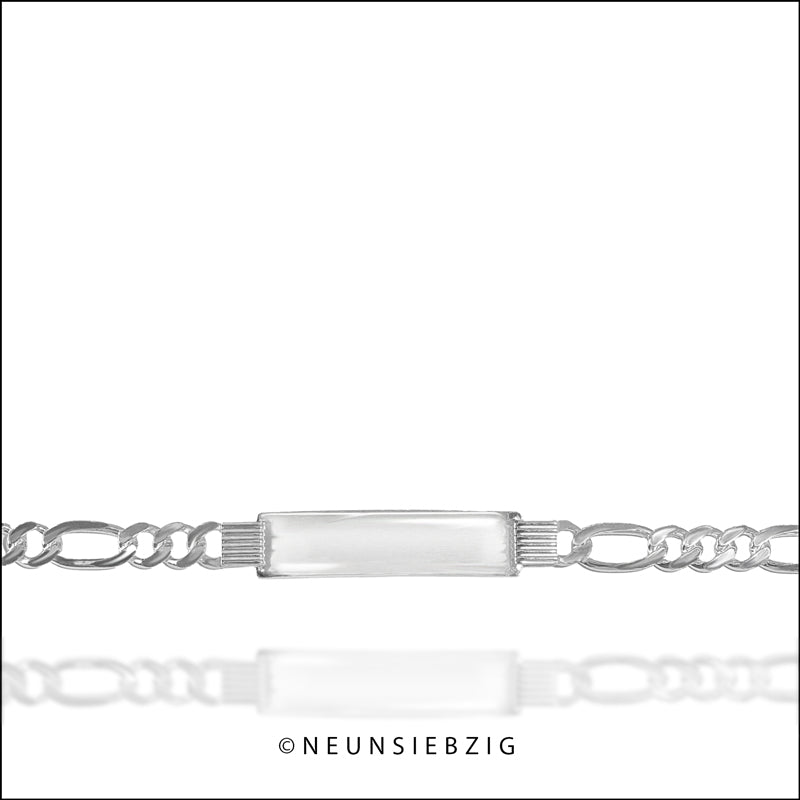 ID Figaro Armband 925 Sterling Silber - Neun - Siebzig