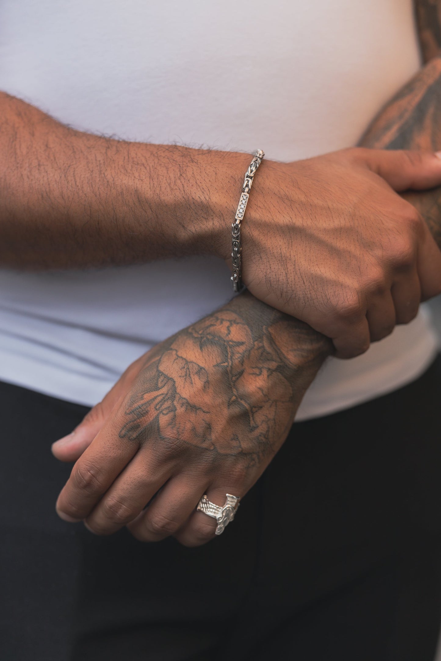 Königs Iced Out Armband 925 Sterling Silber - Neun - Siebzig