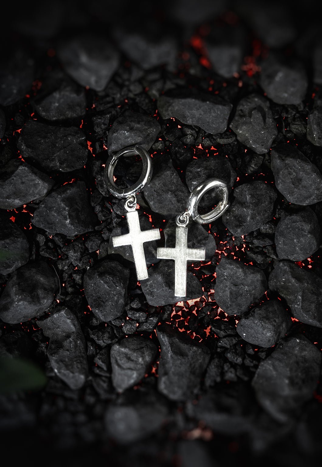 Kreuz Ohrringe 925 Sterling Silber - Neun - Siebzig