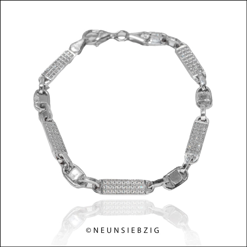 Akria Iced Out Armband 925 Sterling Silber - Neun - Siebzig