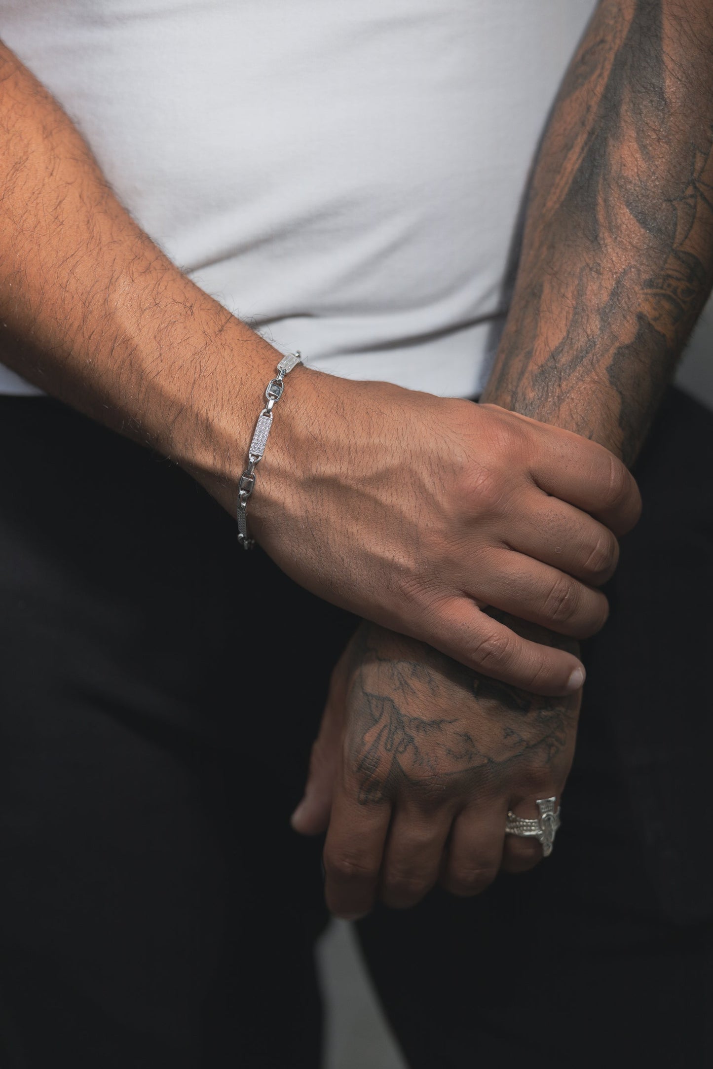 Akria Iced Out Armband 925 Sterling Silber - Neun - Siebzig