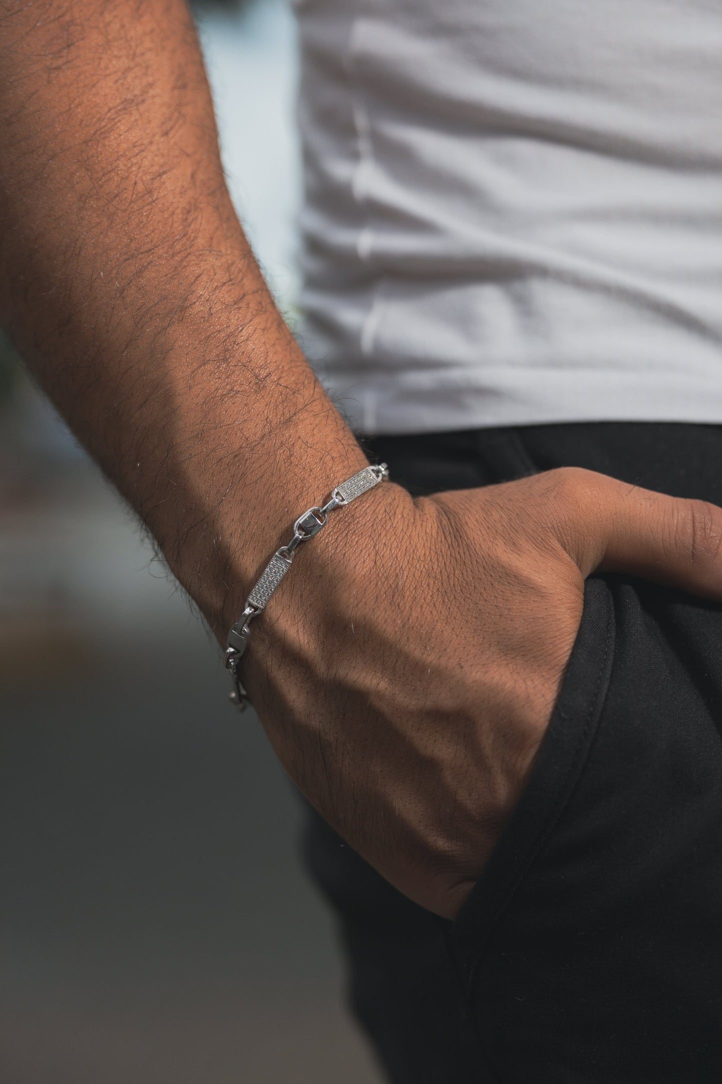 Akria Iced Out Armband 925 Sterling Silber - Neun - Siebzig