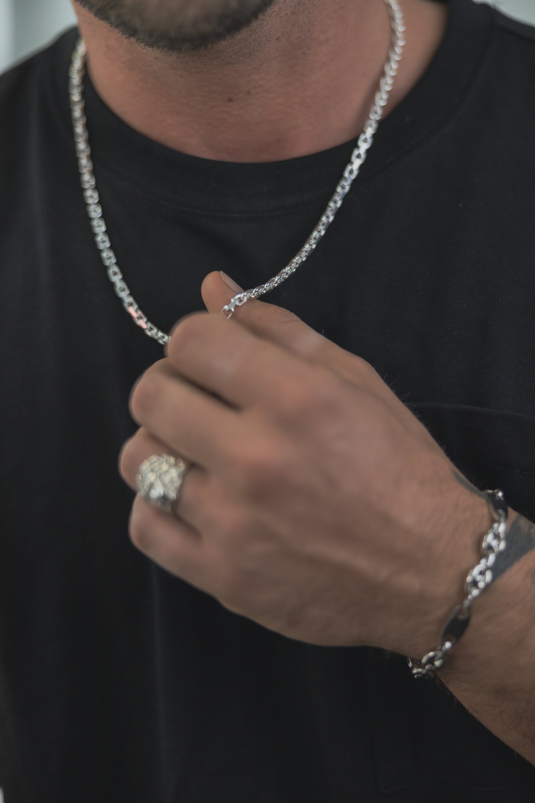 Ankerkette Diamantiert 925 Sterling Silber - Neun - Siebzig