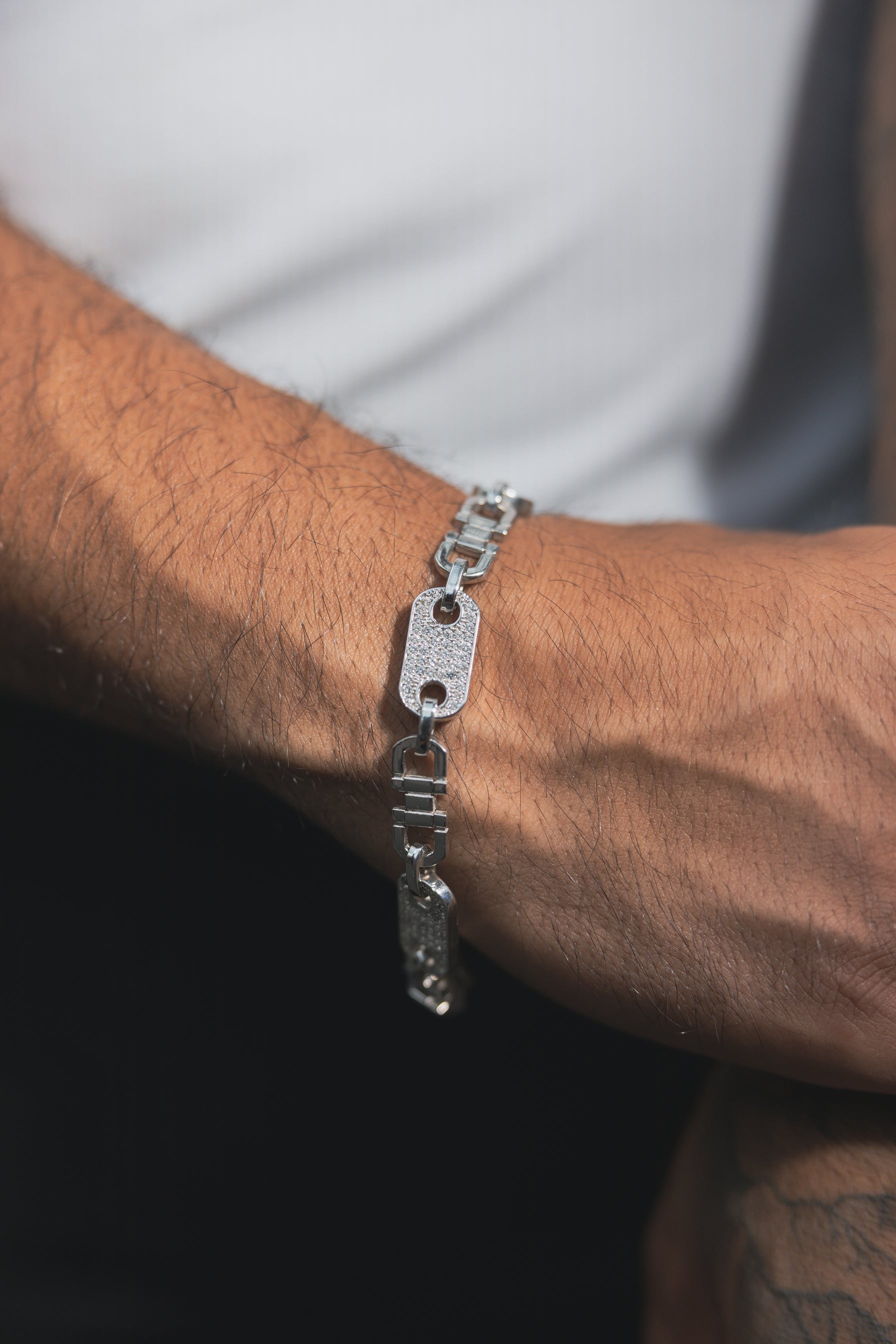 Ceaser Iced Out Armband 925 Sterling Silber - Neun - Siebzig