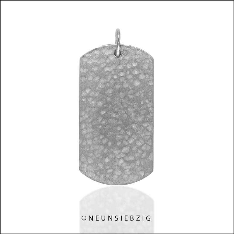 Dog Tag Hammered 925 Sterling Silber - Neun - Siebzig