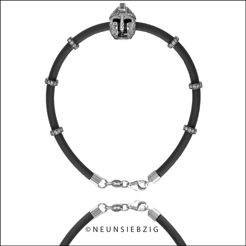 Espartana Armband Kautschuk 925 Sterling Silber - Neun - Siebzig