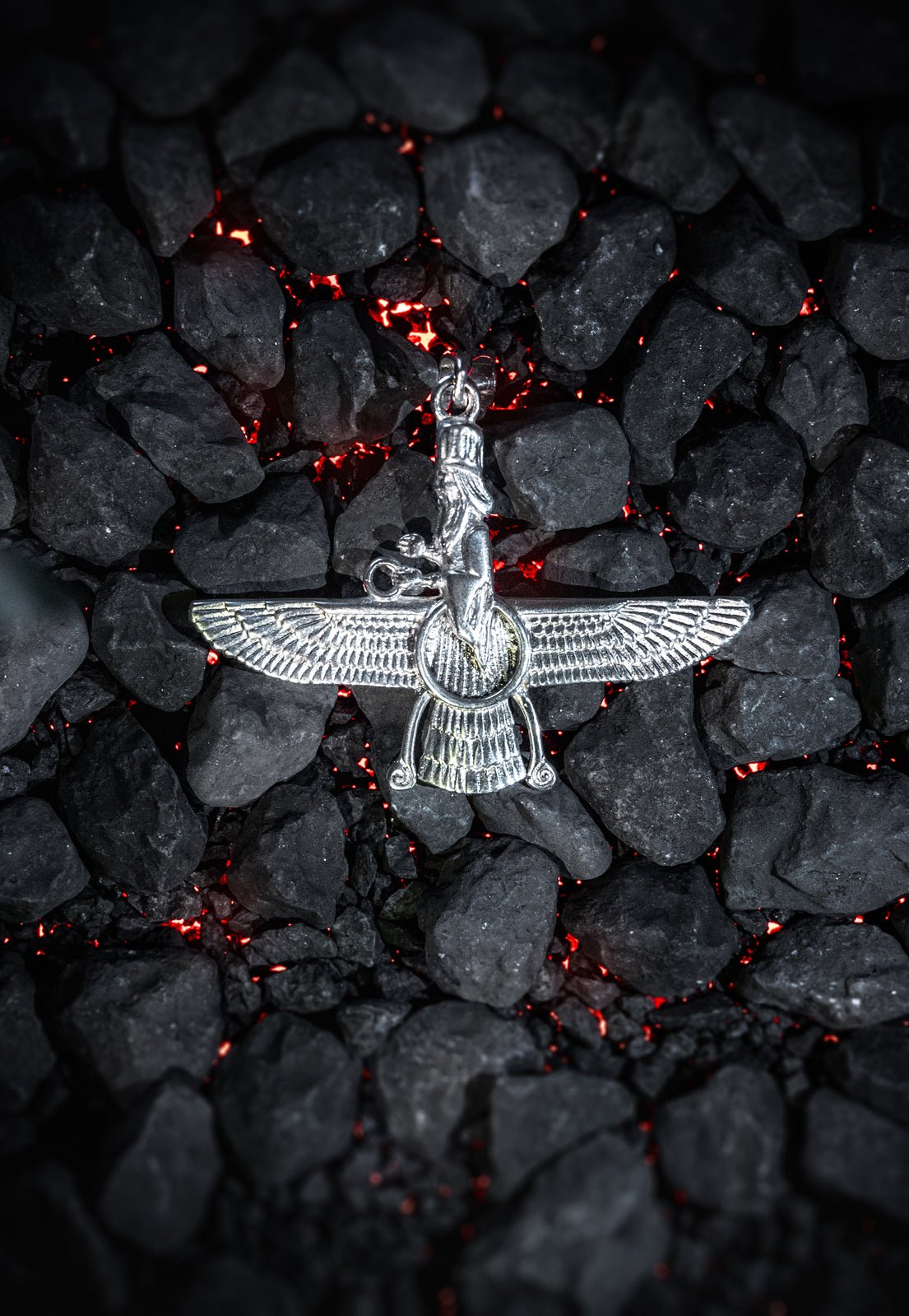 Faravahar Anhänger 925 Sterling Silber - Neun - Siebzig