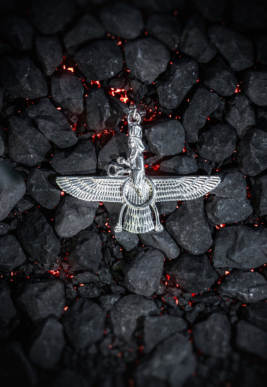 Faravahar Anhänger 925 Sterling Silber - Neun - Siebzig