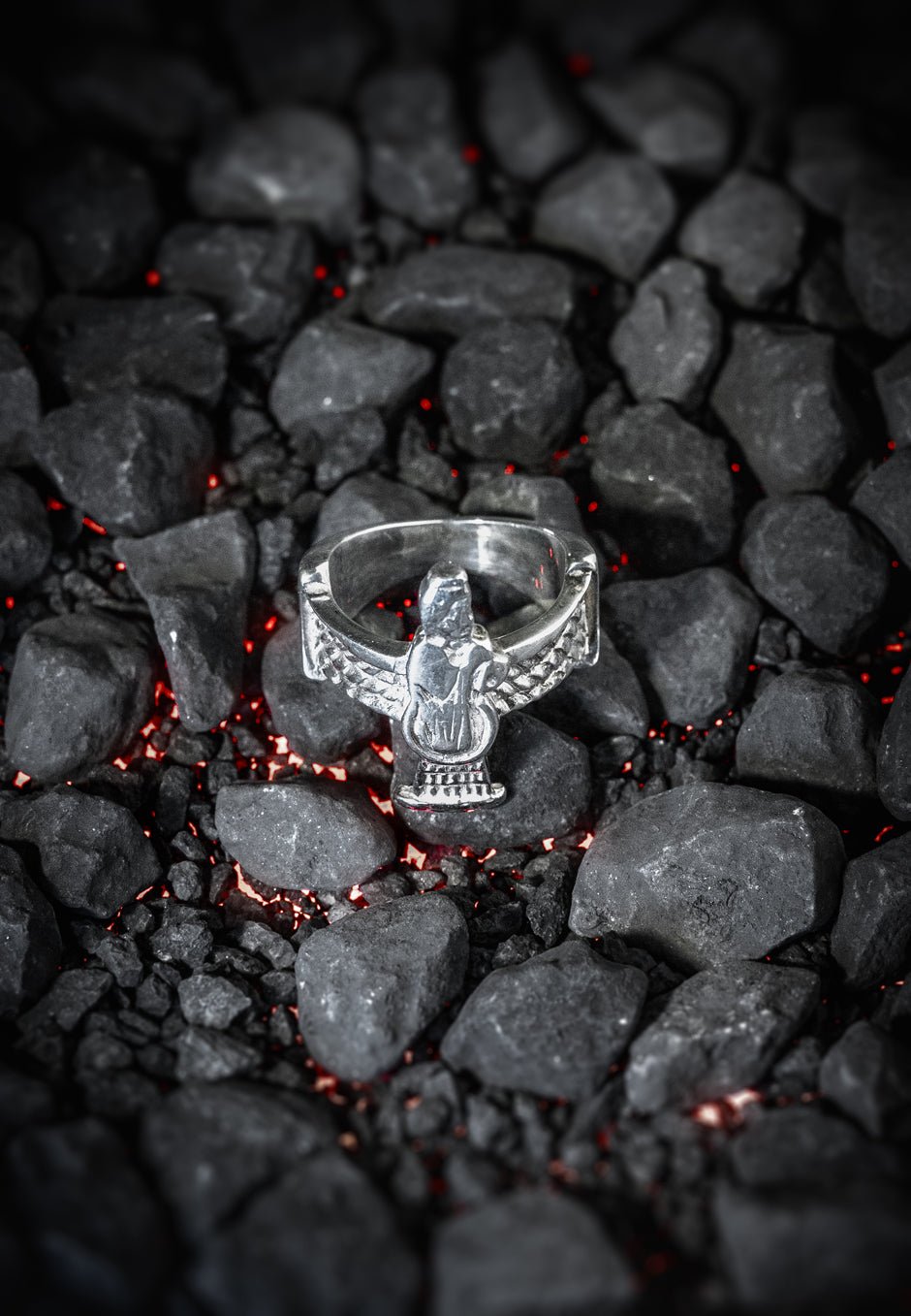 Faravahar Ring 925 Sterling Silber - Neun - Siebzig