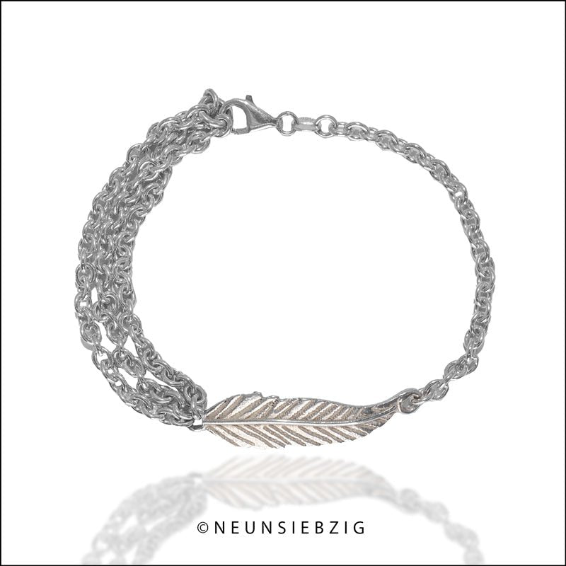 Feder Armband Feliz 925 Sterling Silber - Neun - Siebzig