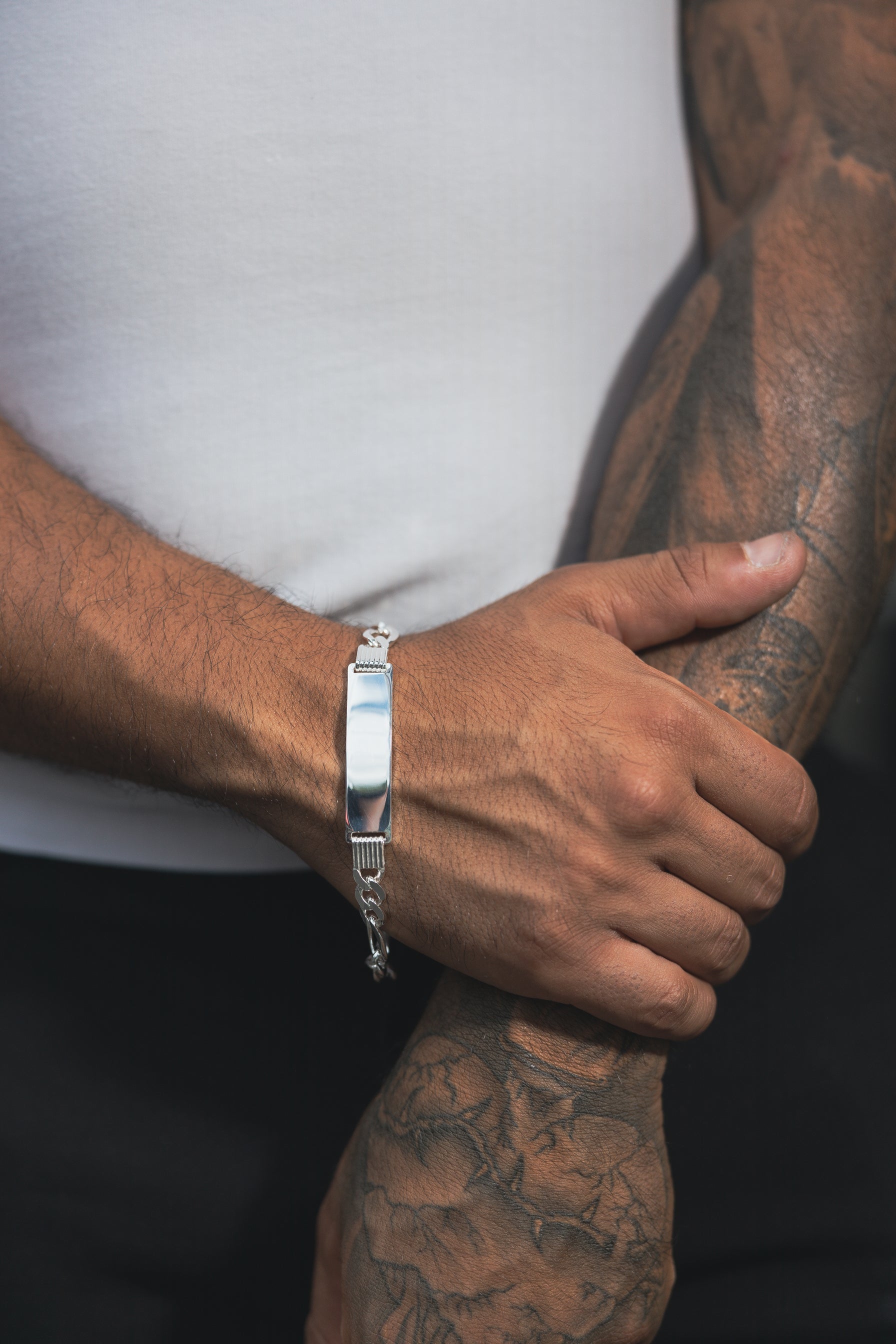 ID Figaro Armband 925 Sterling Silber - Neun - Siebzig