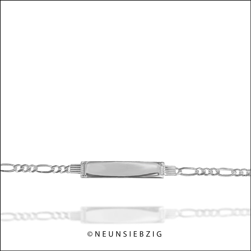 ID Figaro Armband 925 Sterling Silber - Neun - Siebzig