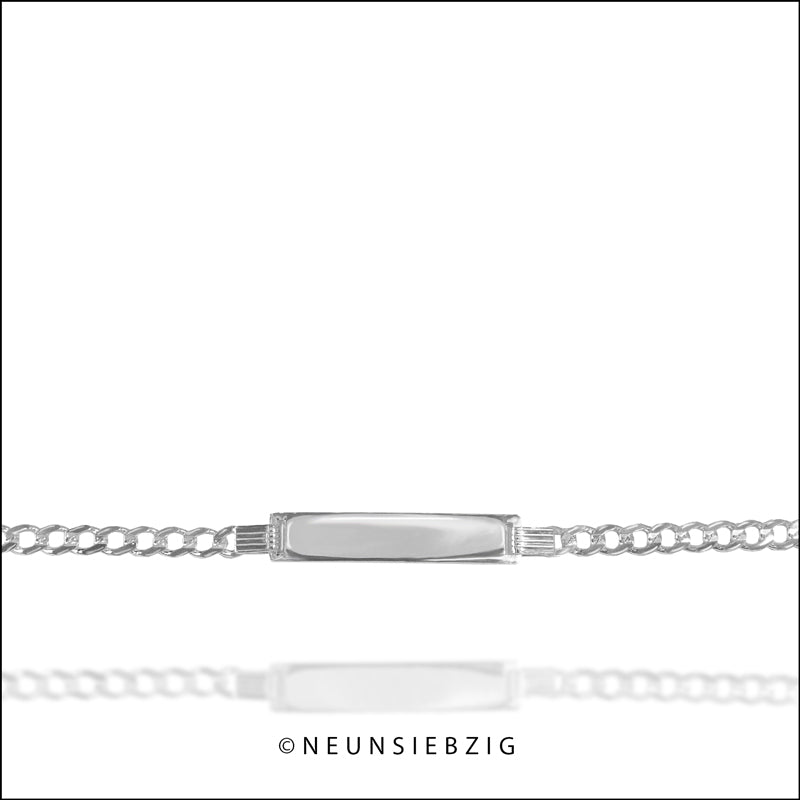ID Panzer Armband 925 Sterling Silber - Neun - Siebzig