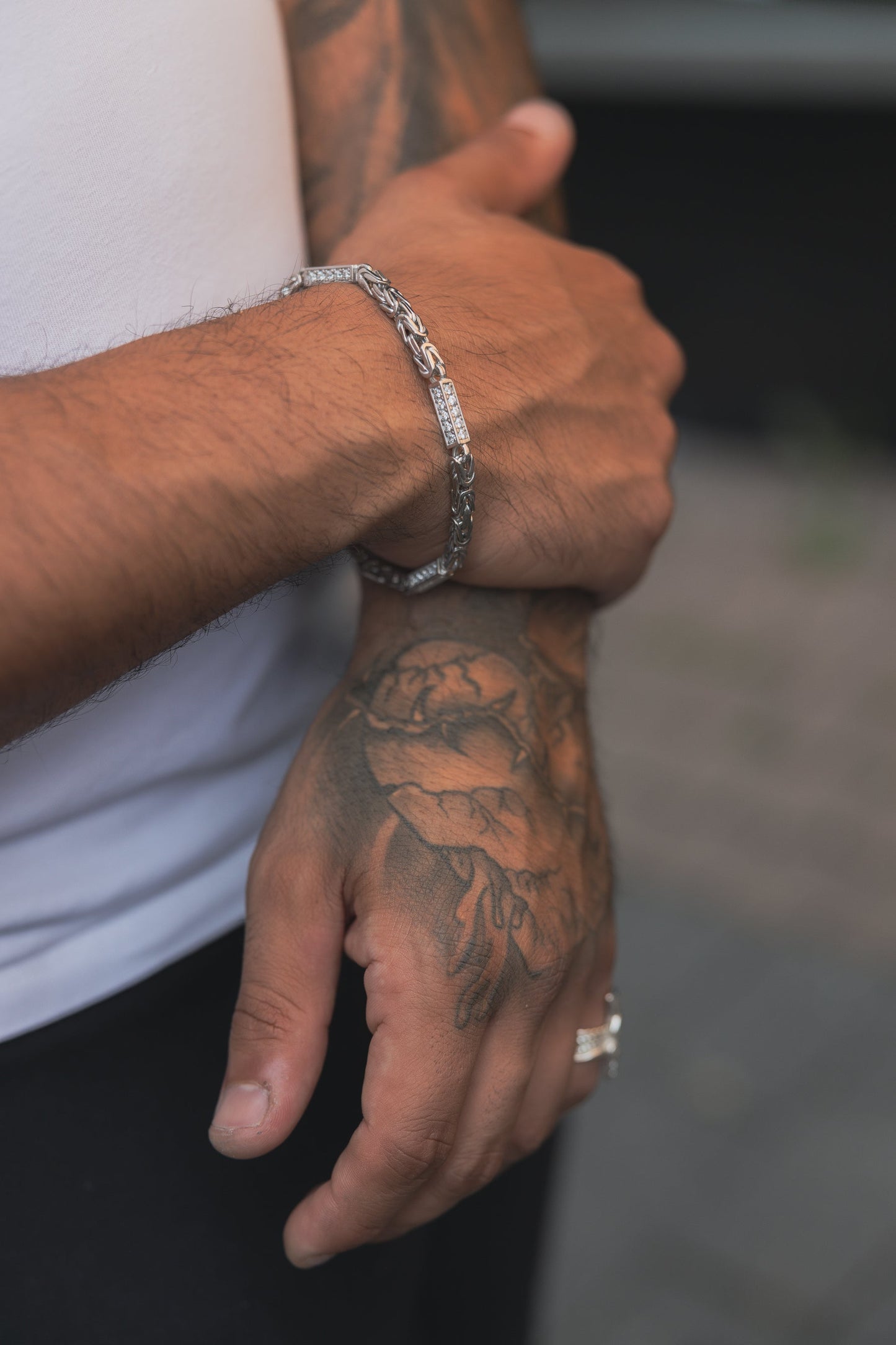 Königs Iced Out Armband 925 Sterling Silber - Neun - Siebzig