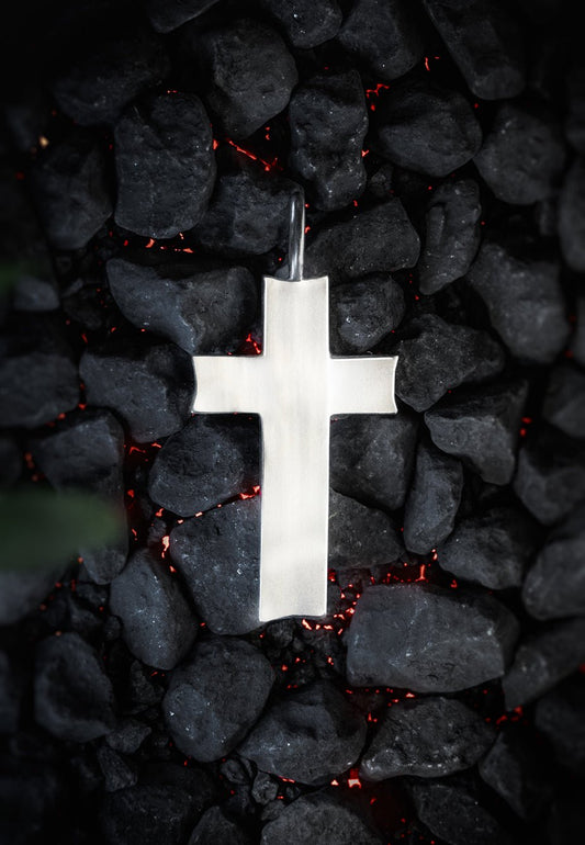 Kreuz Anhänger Schlicht 925 Sterling Silber - Neun - Siebzig