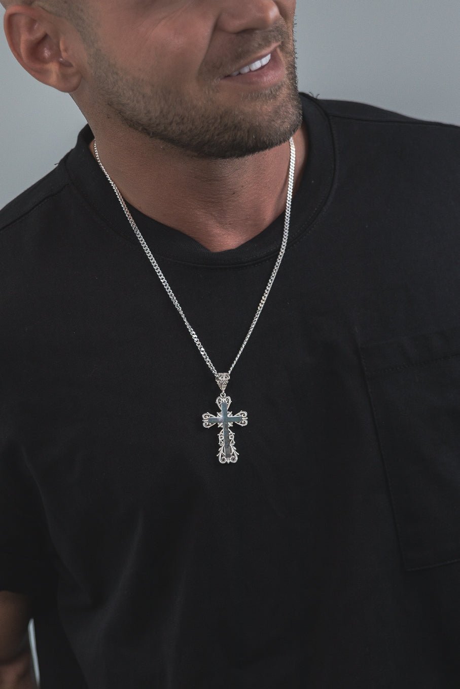 Kreuz Jacob Anhänger 925 Sterling Silber - Neun - Siebzig