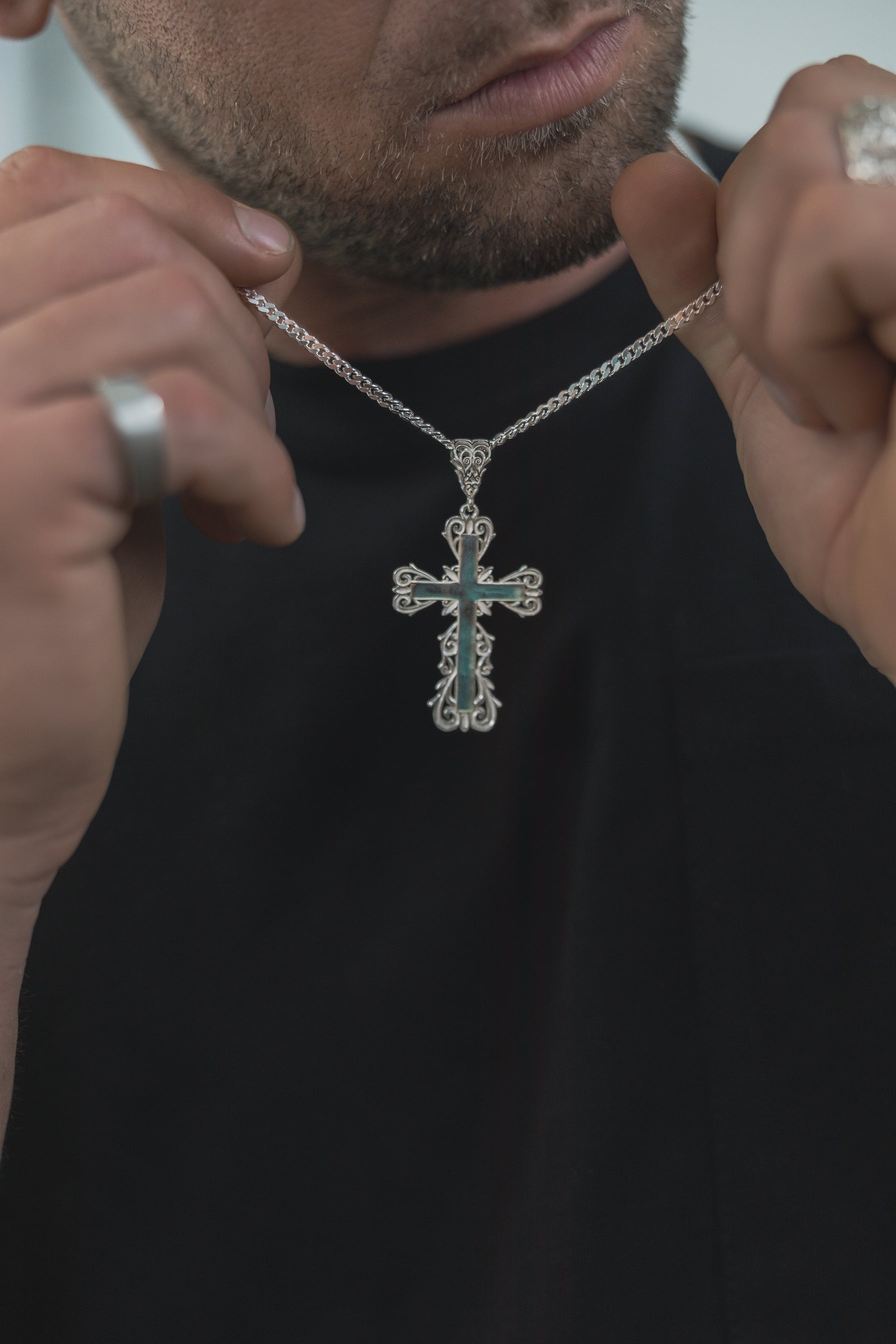 Kreuz Jacob Anhänger 925 Sterling Silber - Neun - Siebzig