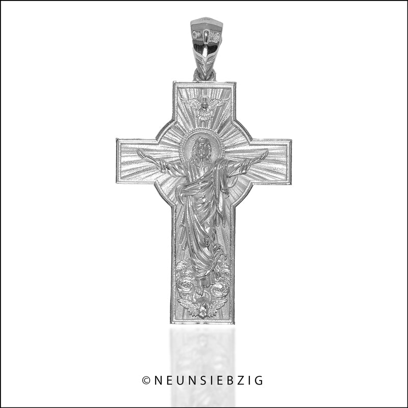 Kreuz Leonid Anhänger 925 Sterling Silber - Neun - Siebzig