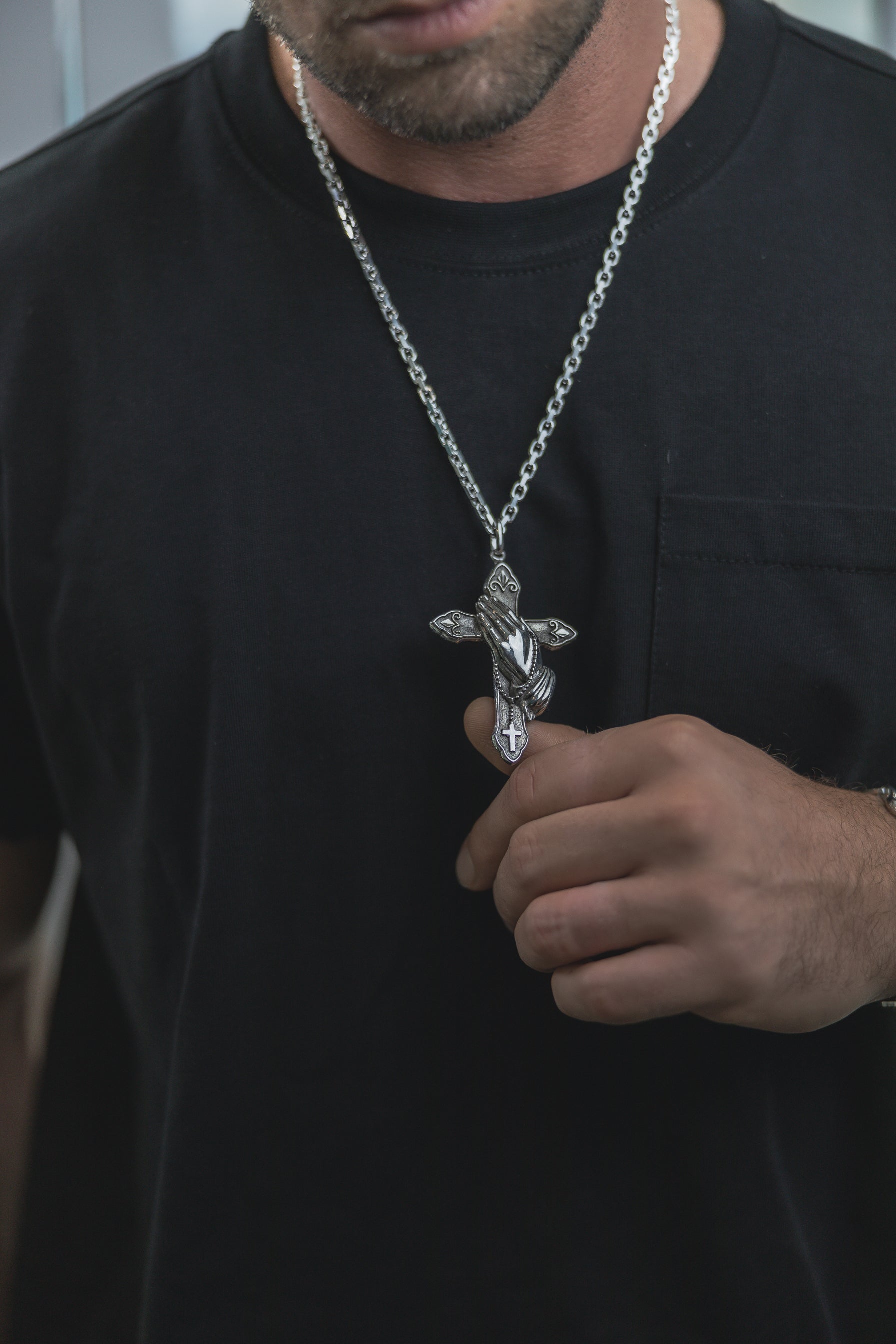 Kreuz Rafael Anhänger 925 Sterling Silber - Neun - Siebzig