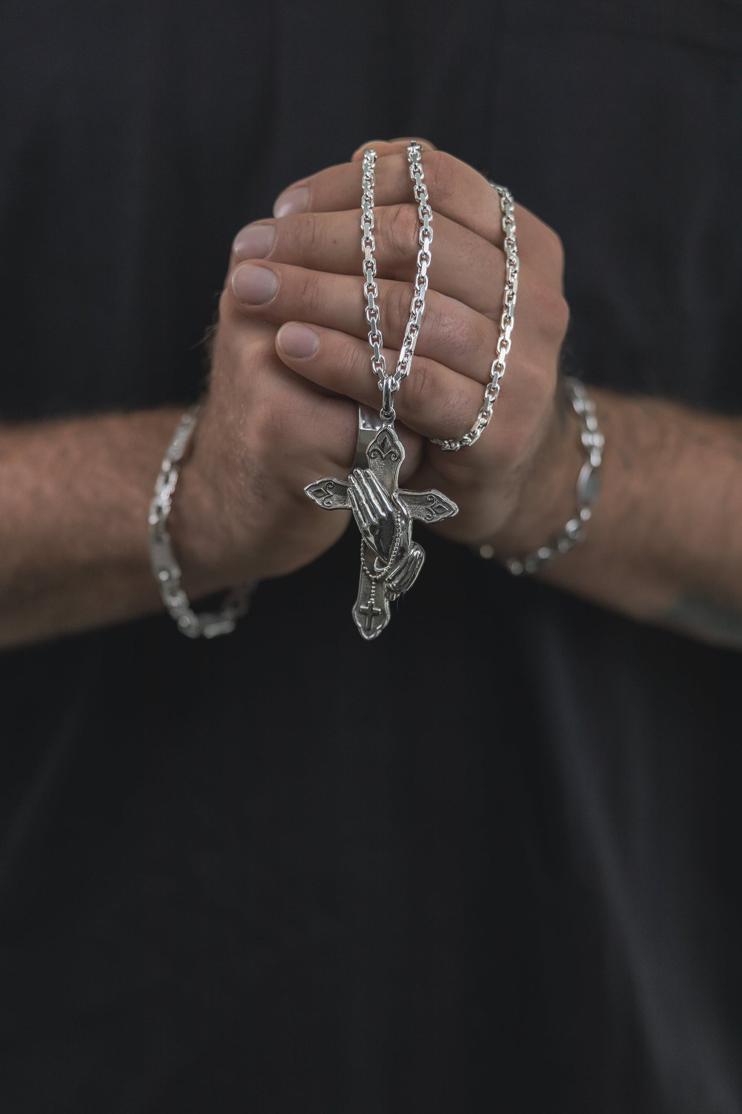 Kreuz Rafael Anhänger 925 Sterling Silber - Neun - Siebzig