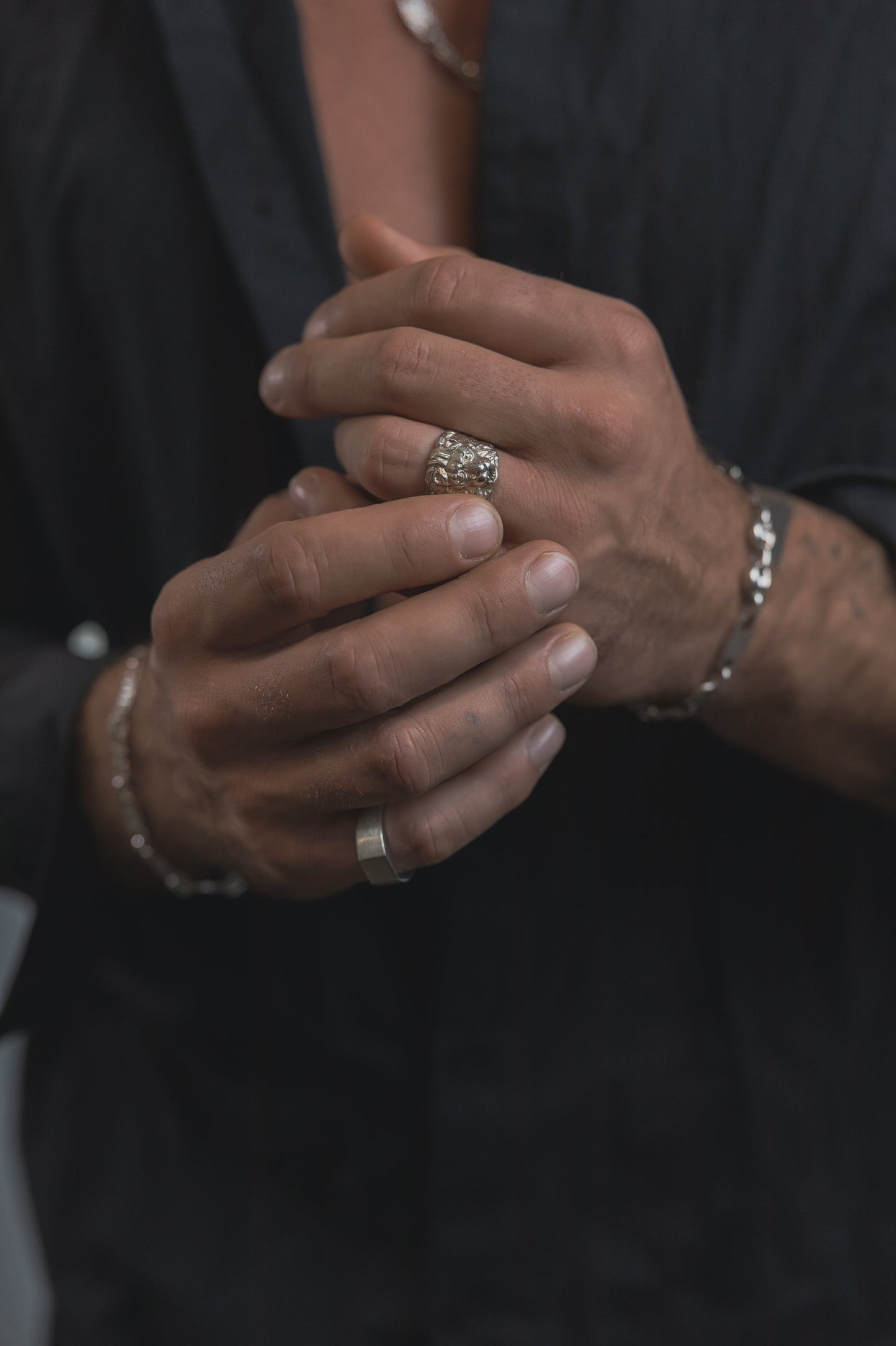 Löwen Ring 925 Sterling Silber - Neun - Siebzig