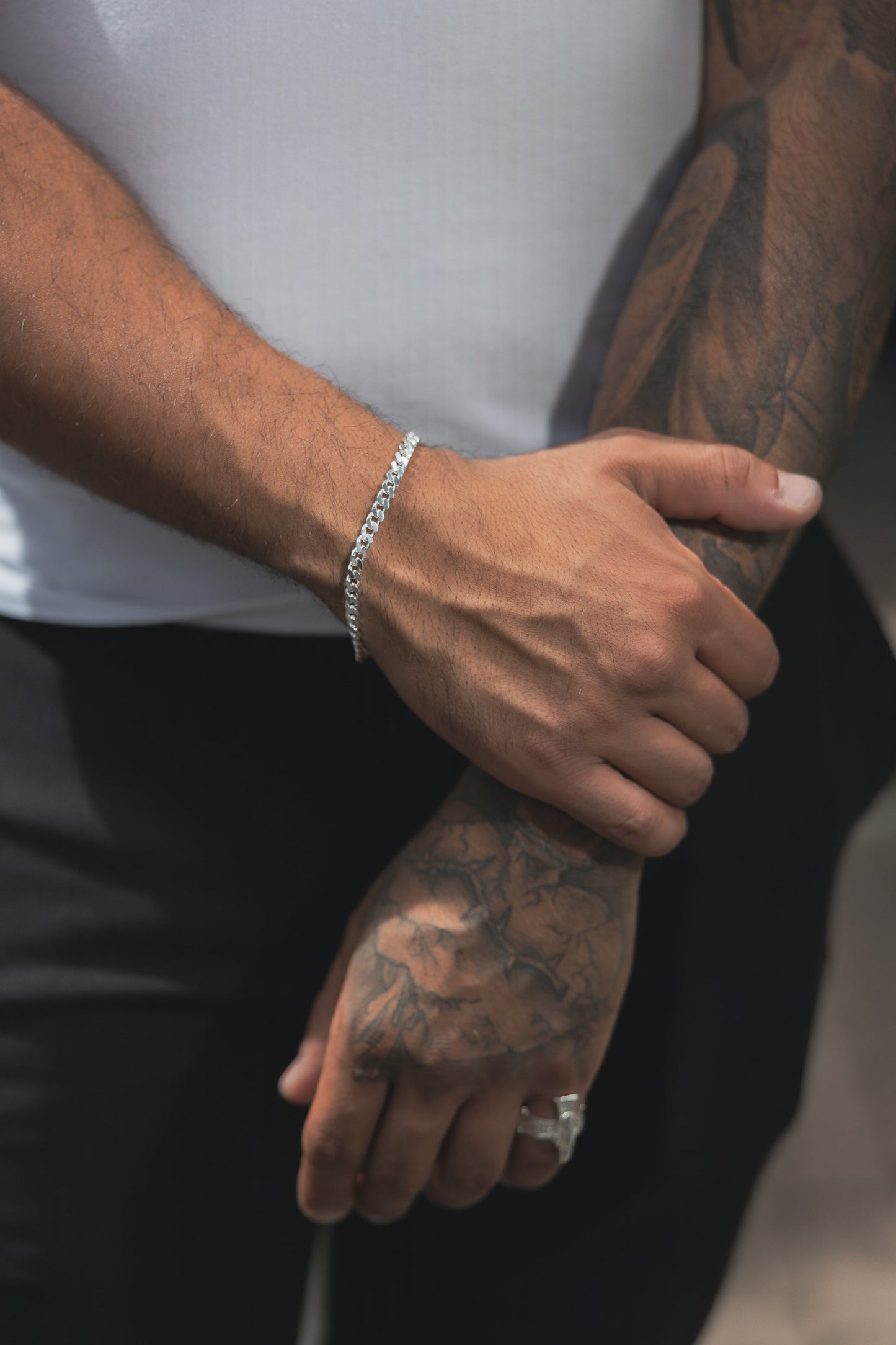 Panzer Armband 925 Sterling Silber - Neun - Siebzig