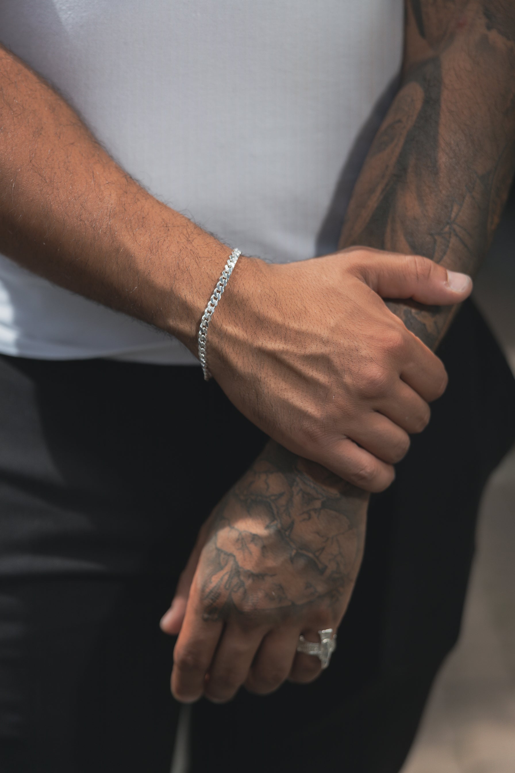 Panzer Armband 925 Sterling Silber - Neun - Siebzig