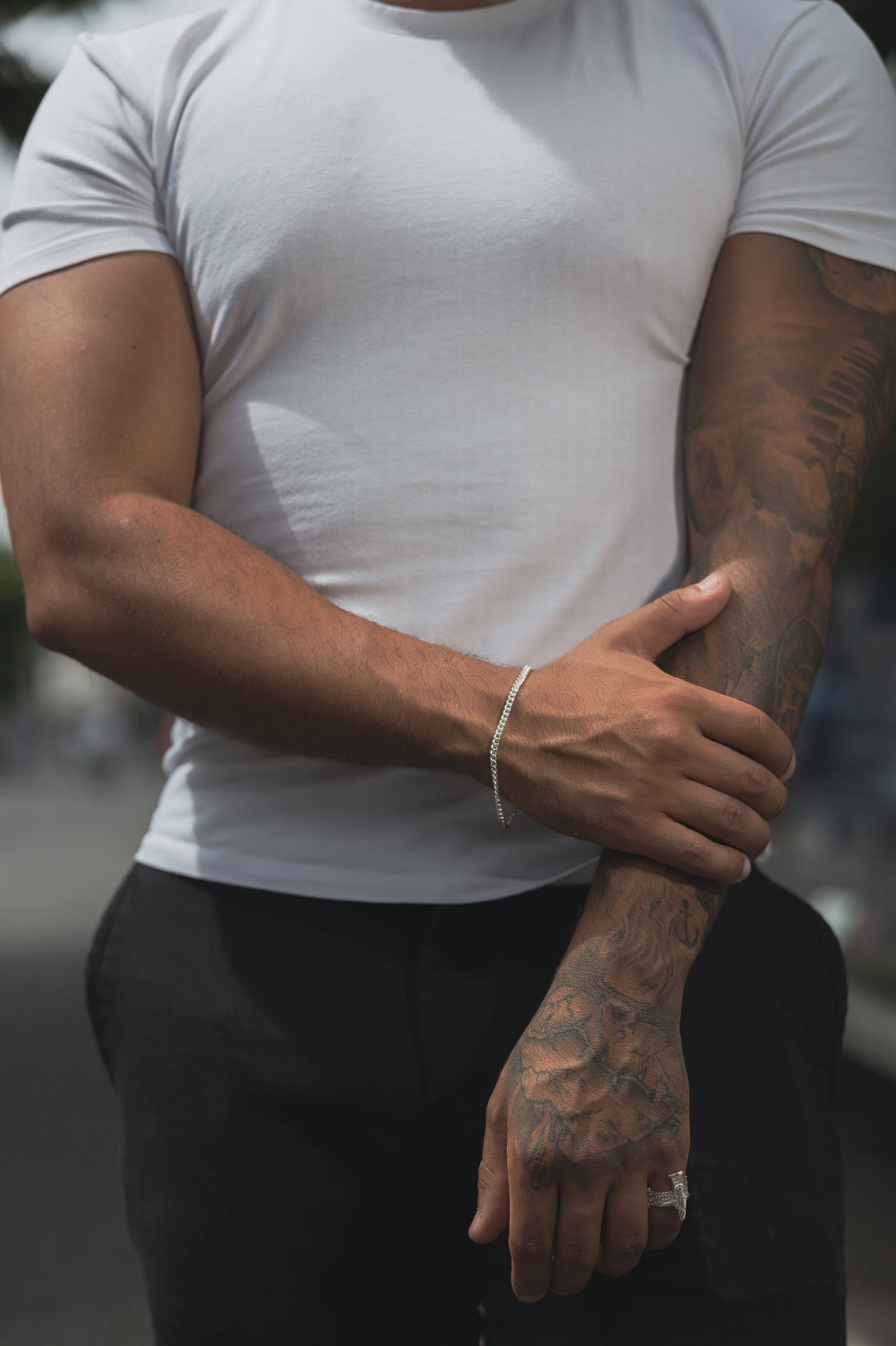 Panzer Armband 925 Sterling Silber - Neun - Siebzig