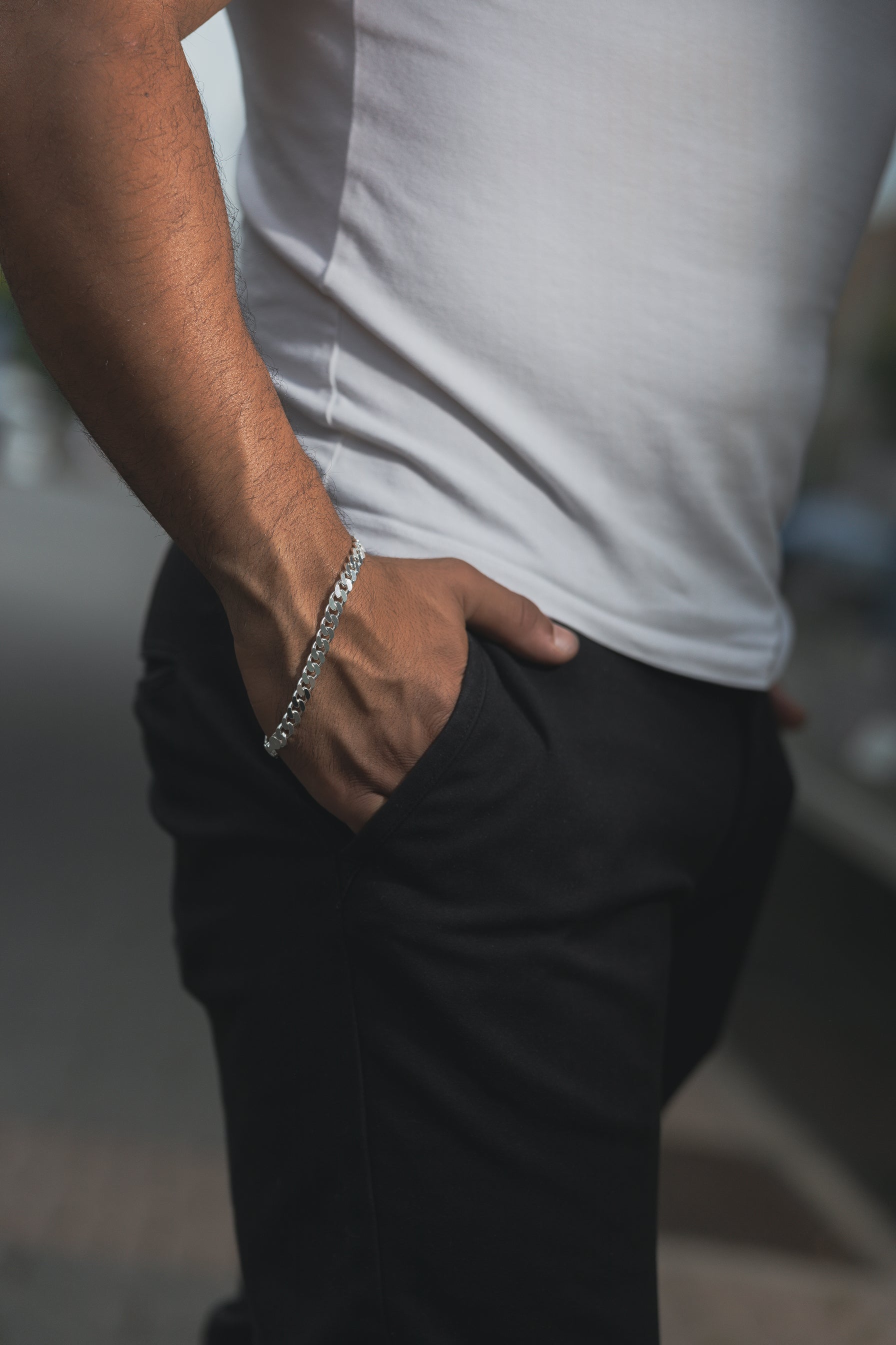 Panzer Armband 925 Sterling Silber - Neun - Siebzig