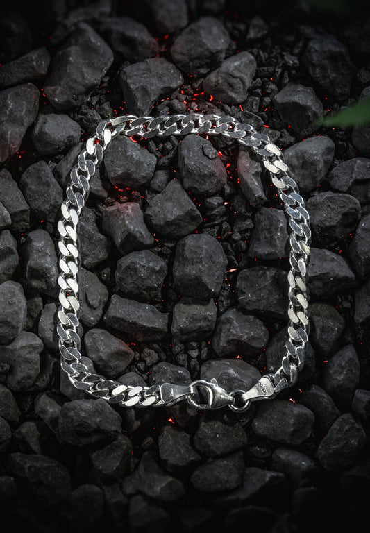 Panzer Armband 925 Sterling Silber - Neun - Siebzig