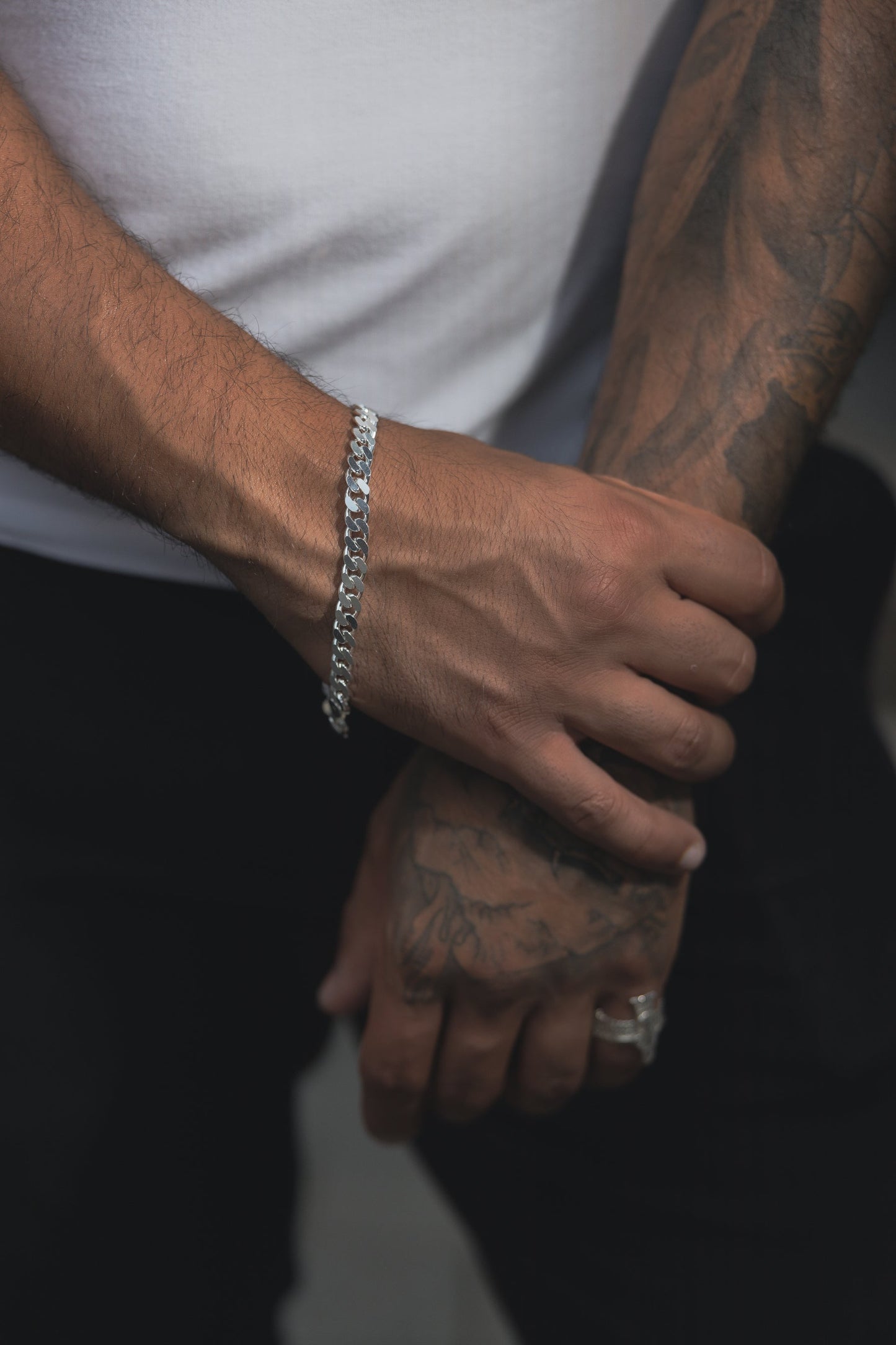 Panzer Armband 925 Sterling Silber - Neun - Siebzig