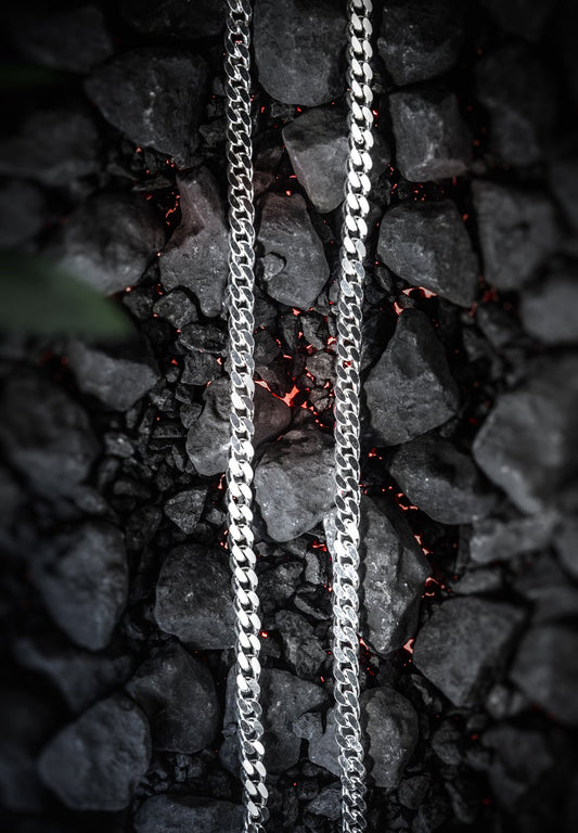 Panzer Kette 925 Sterling Silber - Neun - Siebzig