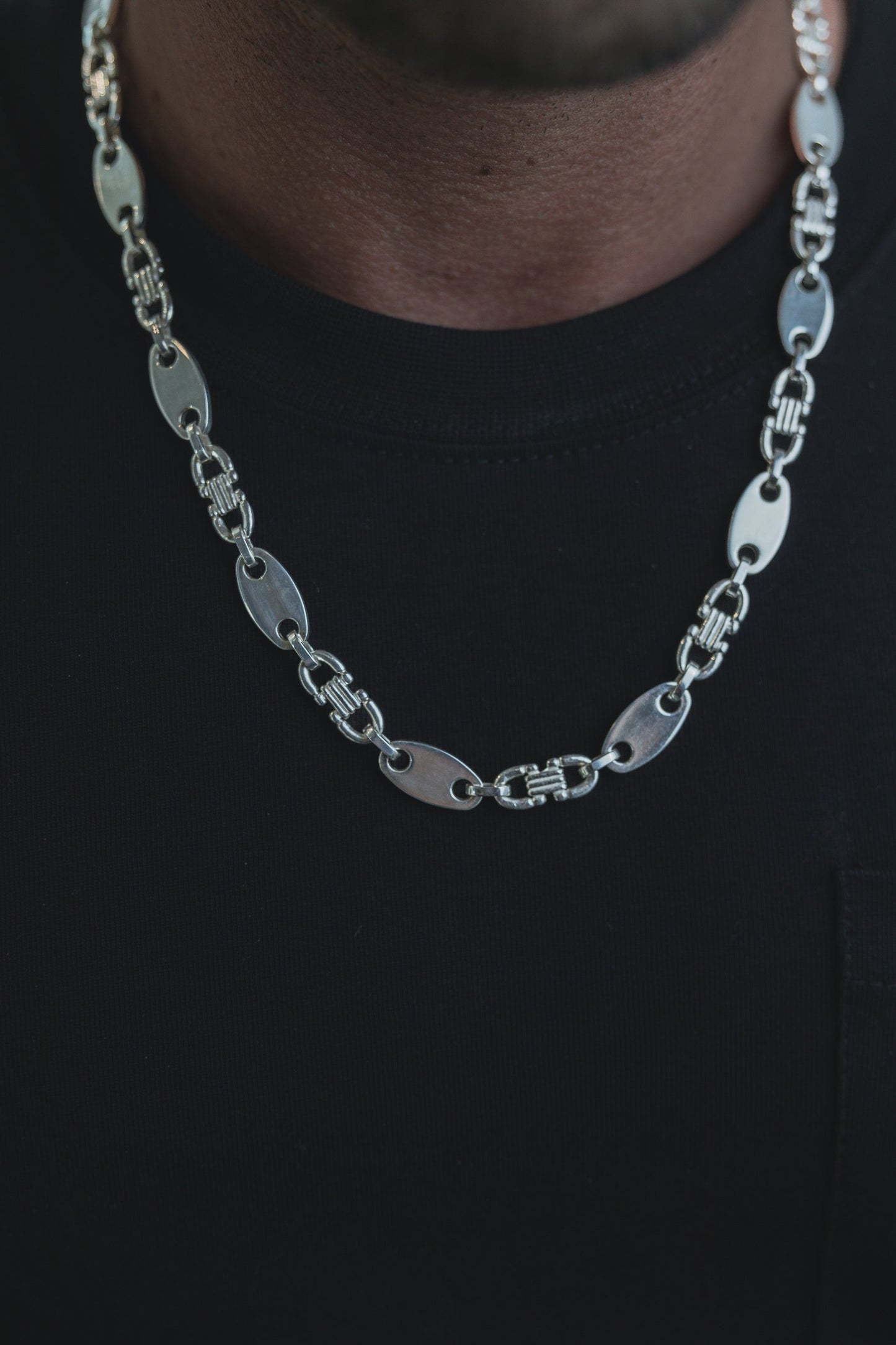 Platten Kette Ceaser 925 Sterling Silber - Neun - Siebzig