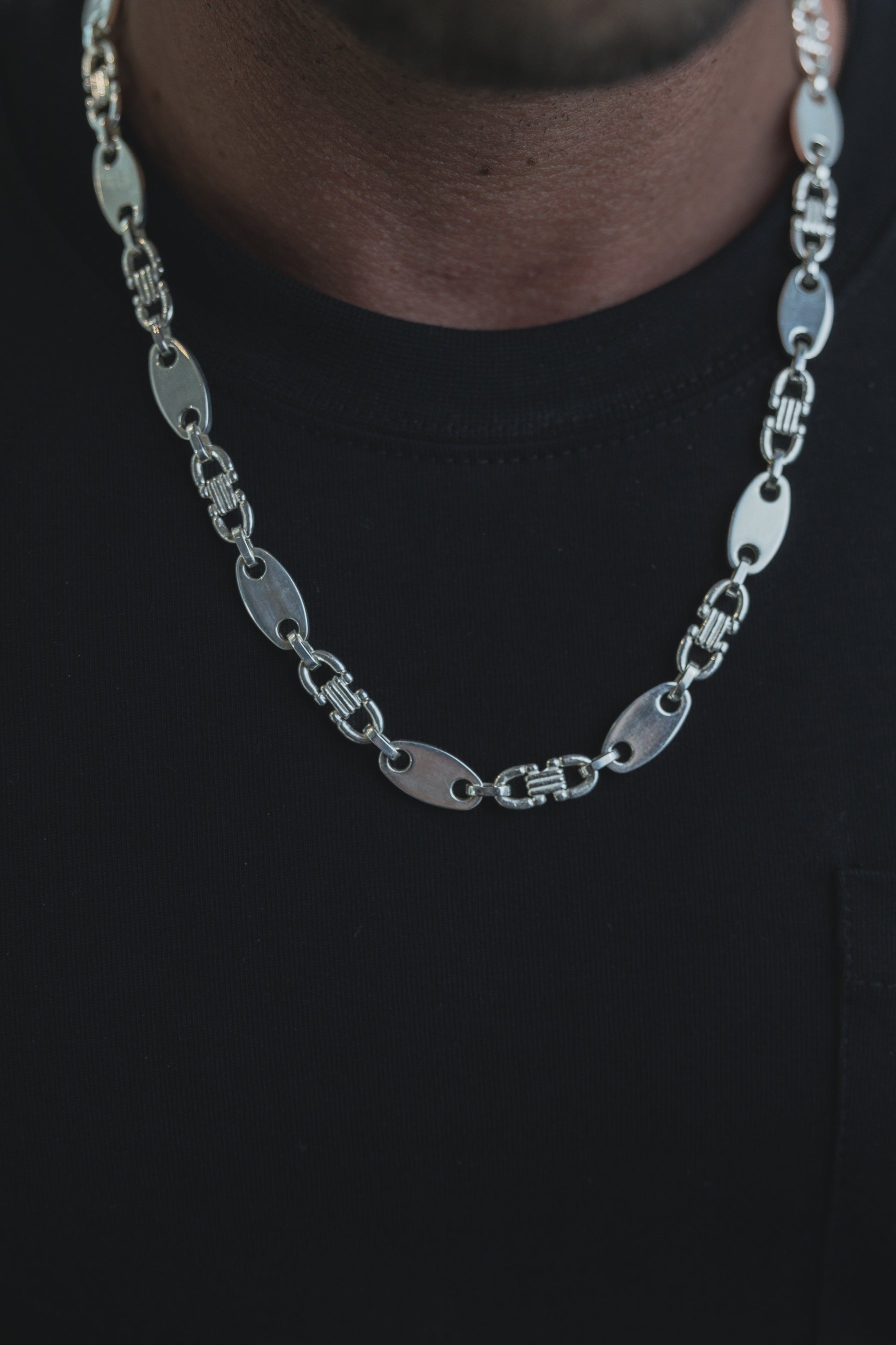 Platten Kette Ceaser 925 Sterling Silber - Neun - Siebzig