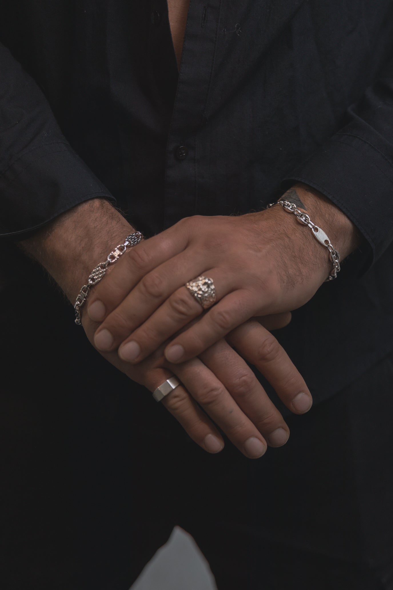 Plattenschliff Armband 925 Sterling Silber - Neun - Siebzig