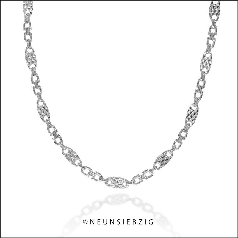 Plattenschliff Kette 925 Sterling Silber - Neun - Siebzig