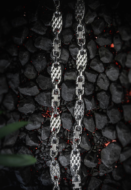 Plattenschliff Kette 925 Sterling Silber - Neun - Siebzig