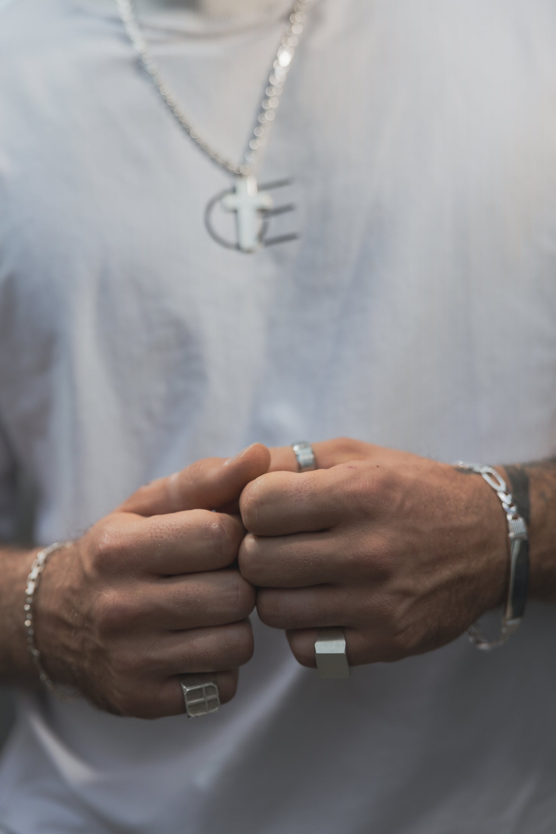 Siegel Ring Kreuz Eckig 925 Sterling Silber - Neun - Siebzig