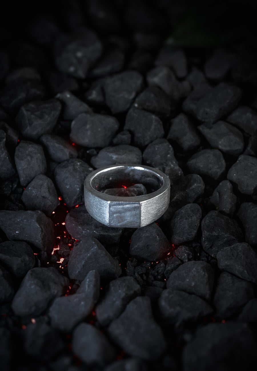 Siegel Ring Simple 925 Sterling Silber - Neun - Siebzig