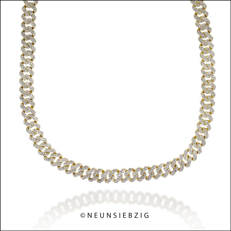 Squared Iced Out Kette Vergoldet Modeschmuck - Neun - Siebzig