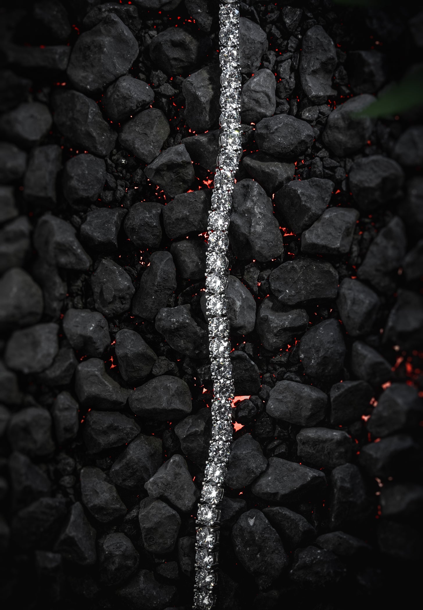 Tennis Iced Out Armband Rund 925 Sterling Silber - Neun - Siebzig