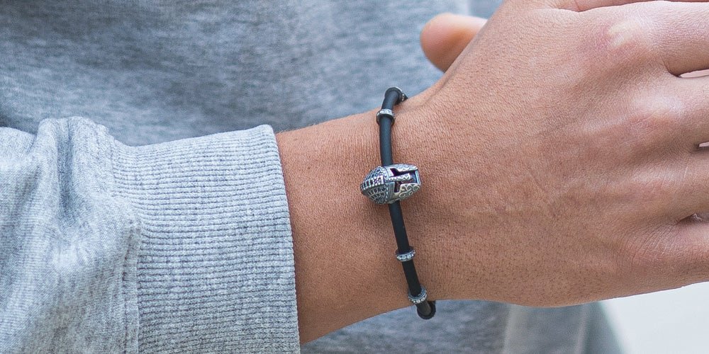 Espartana Armband Kautschuk 925 Sterling Silber - Neun - Siebzig
