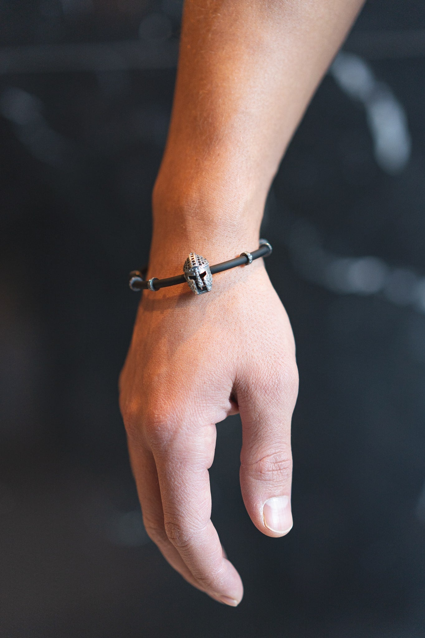 Espartana Armband Kautschuk 925 Sterling Silber - Neun - Siebzig