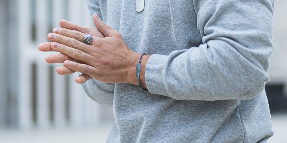 Feder Armband Feliz 925 Sterling Silber - Neun - Siebzig