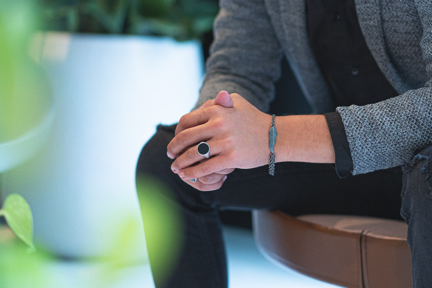 Feder Armband Feliz 925 Sterling Silber - Neun - Siebzig