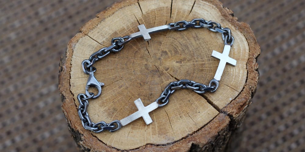 Kreuz Armband Premium 925 Sterling Silber - Neun - Siebzig