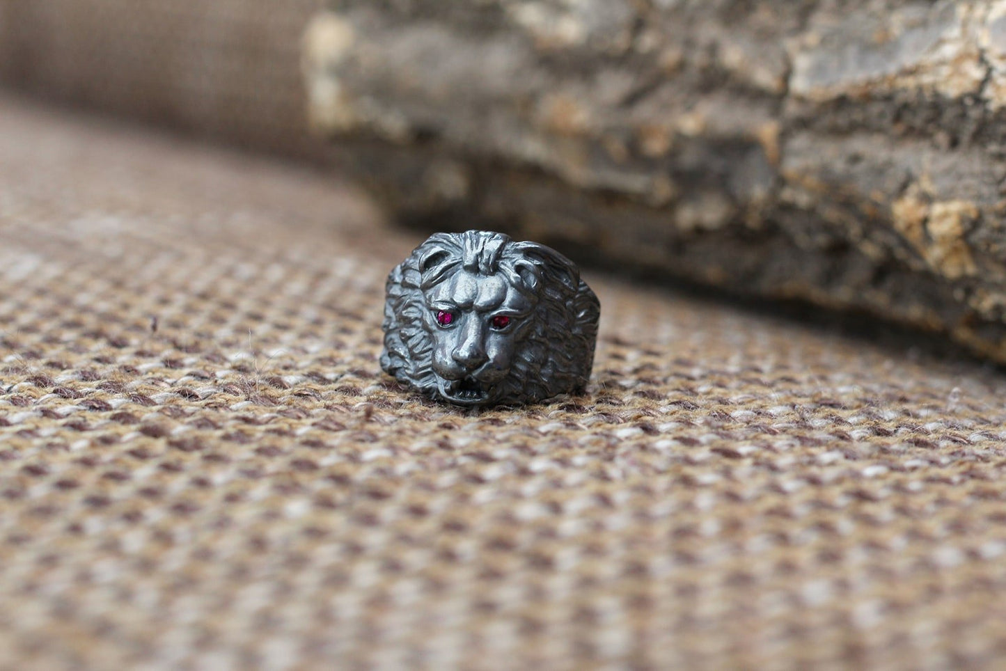 Löwen Ring 925 Sterling Silber - Neun - Siebzig