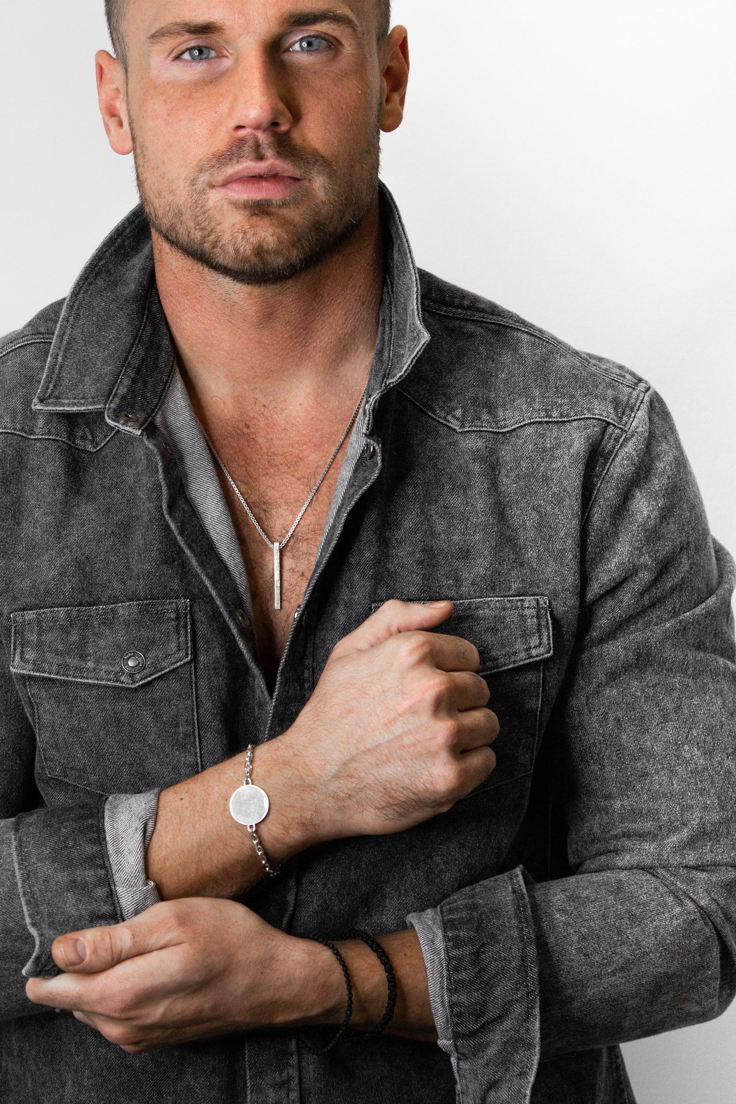 Plaquet Armband (Man) 925 Sterling Silber - Neun - Siebzig