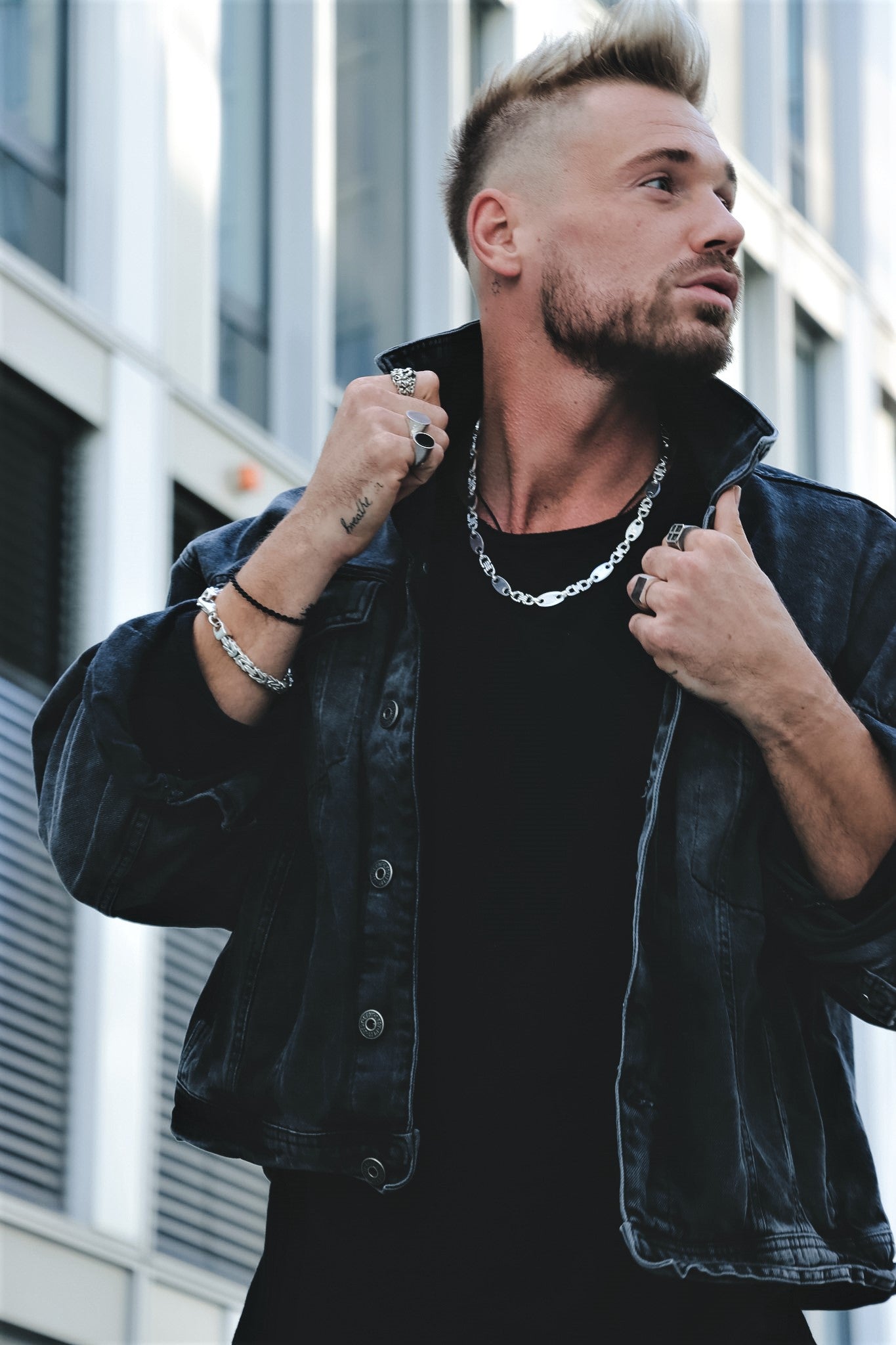 Platten Kette Ceaser 925 Sterling Silber - Neun - Siebzig